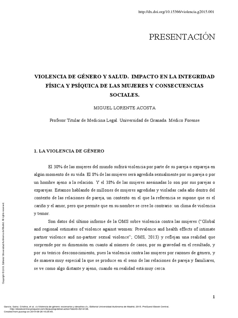 Violencia de Género Escenarios y Desafíos | PDF | La violencia contra ...
