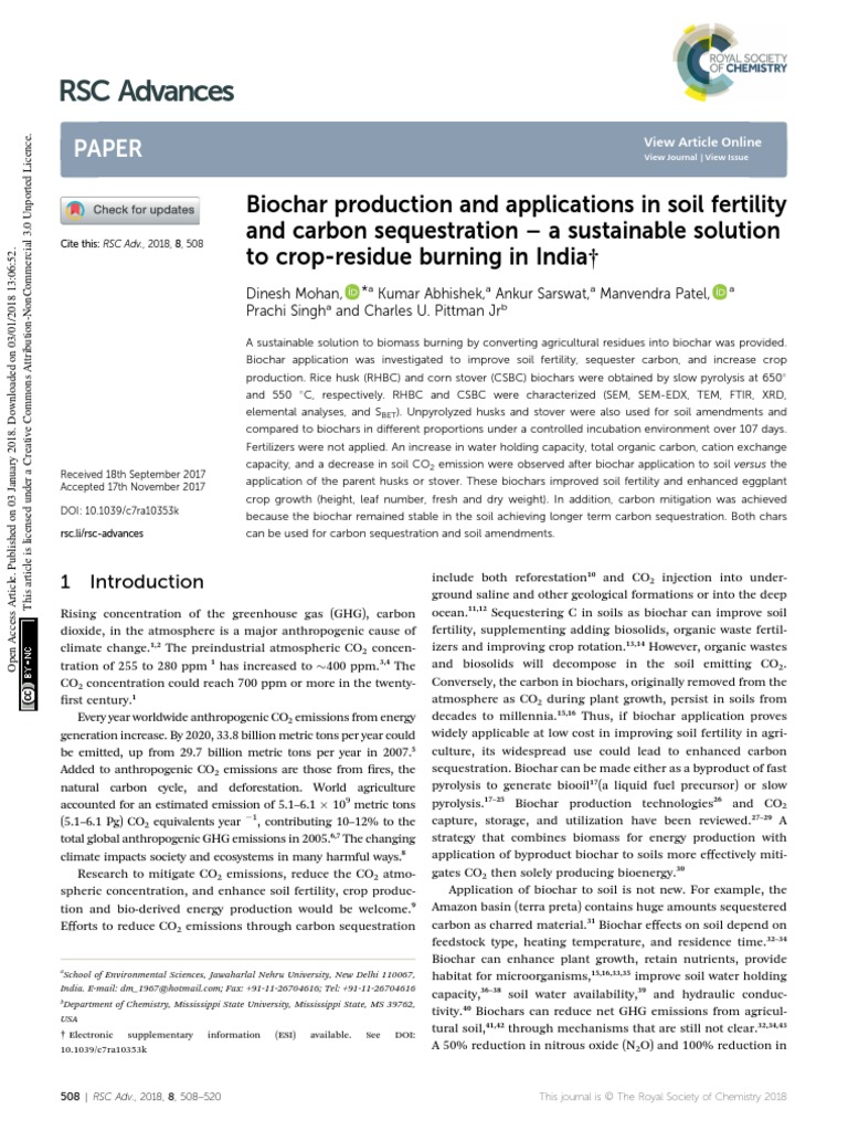 Biochar Production and Applications in Soil Fertil | PDF | Carbon ...
