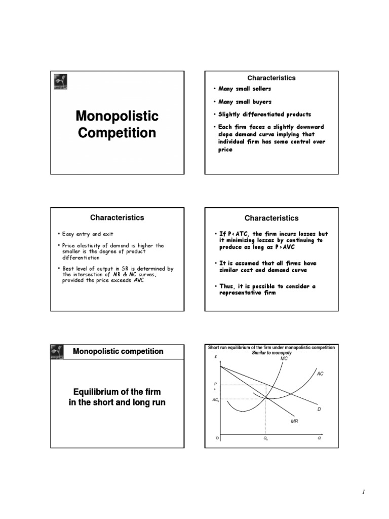 Monopolistic Competition Overview | PDF | Monopoly | Perfect Competition
