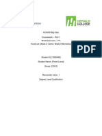 6CS030 Big Data Coursework - Part 1 Worksheet One - 5% Hand-Out: Week 2. Demo: Week 3 Workshop