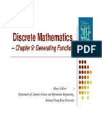 Discrete Mathematics Discrete Mathematics: - Chapter 9: Generating Function