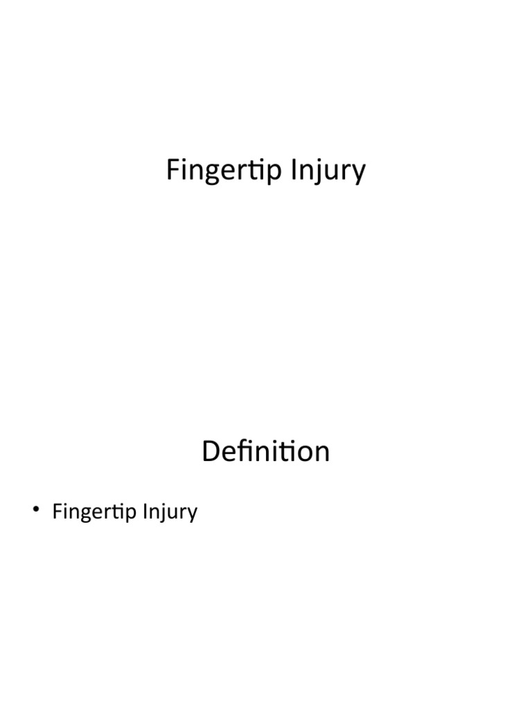 Fingertip Injury PDF Finger Nail (Anatomy)