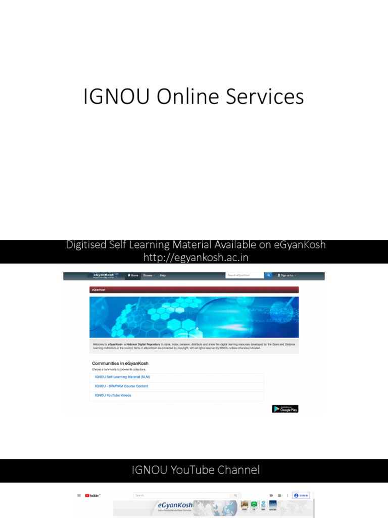 Online Services - IGNOU | PDF
