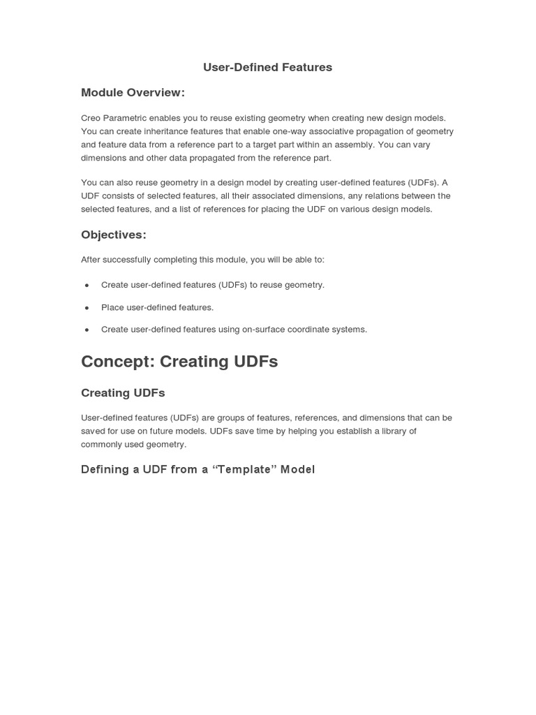 Creating User-Defined Features in Creo | PDF | Dialog Box | Command ...