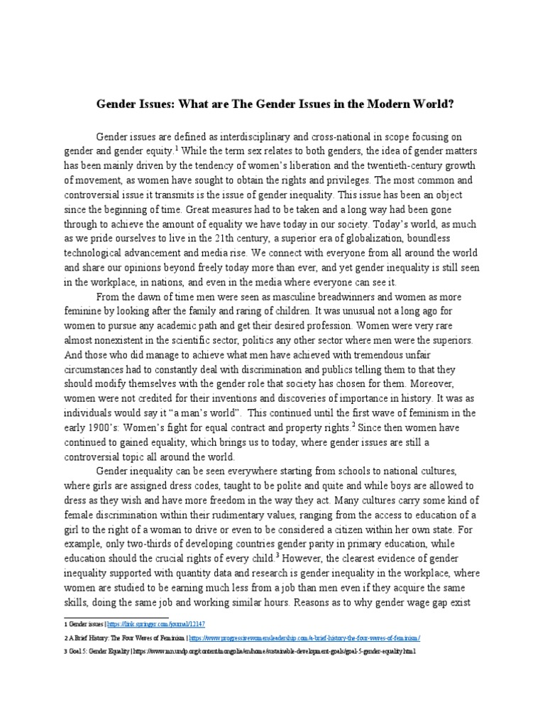 Contemporary Gender Inequality Issues | PDF | Gender Inequality ...