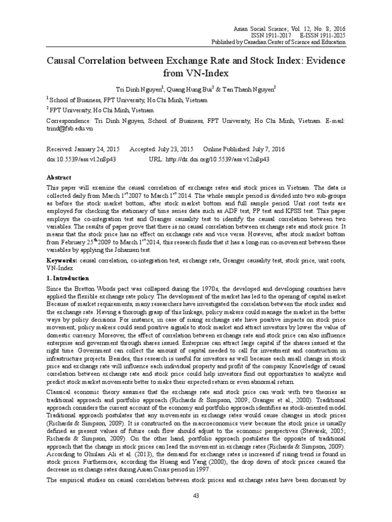 Causal Correlation Between Exchange Rate and Stock PDF | PDF ...