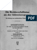 Die Rechtsverhältnisse an Der Schweizergrenze Diss Hans Becker 1931