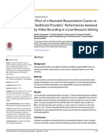 Effect of A Neonatal Resuscitation Course On Healthcare Providers' Performances Assessed by Video Recording in A Low-Resource Setting