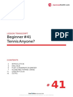 Tennis Anyone? Beginner Season 1 Lesson 41 Full Script PDF
