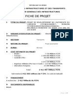 Fiche Projet - Autoroute Du Corridor - Cotonou-Bohicon-Dassa-Parakou-Malanville