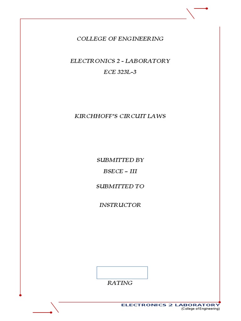 College of Engineering: Electronics 2 Laboratory | PDF | Electrical ...