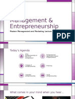 MMM 2. Management and Entrepreneurship