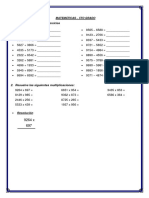 Matemáticas 5to grado ejercicios sumas restas multiplicaciones