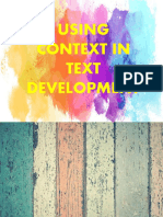 Using Context in Text Development
