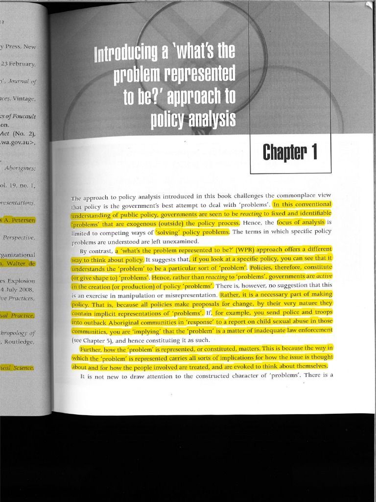 Bacchi's WPR Approach to Policy Analysis | PDF | Argument | Rationality