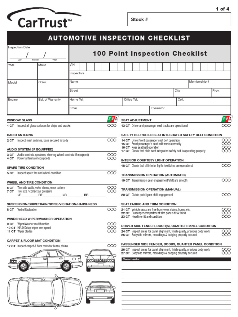 100 PT Car Checklist | Download Free PDF | Transmission (Mechanics ...