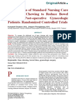 Effectiveness of Standard Nursing Care With Gum Chewing To Reduce Bowel Ileus in Post-Operative Gynecologic Patients Randomized Controlled Trials