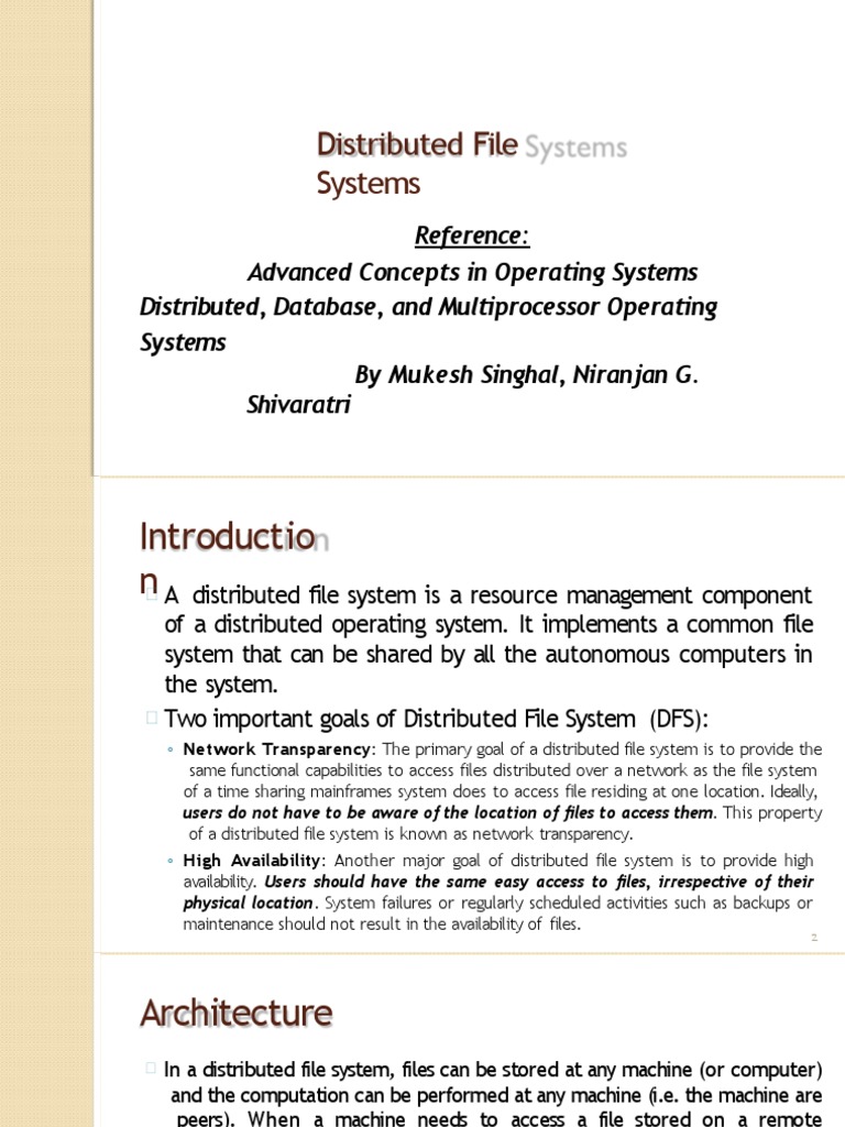 Distributed File System | Download Free PDF | Cache (Computing) | File ...