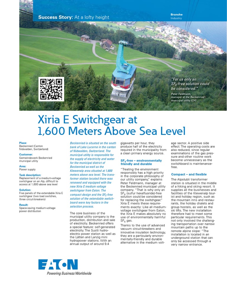 Xiria E Switchgear at 1,600 Meters Above Sea Level Success Story at A