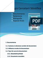 Metodologia Cercetarii Stiintifice