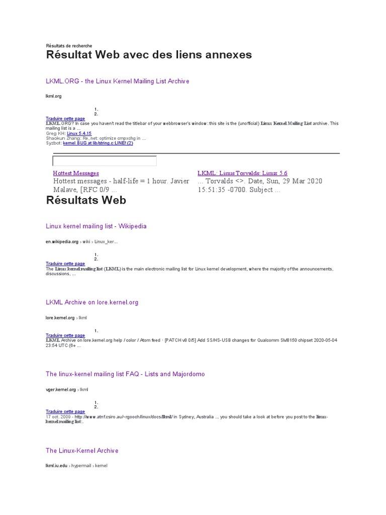 Archive de la liste LKML Linux | PDF | Linux | Technologie de système d ...