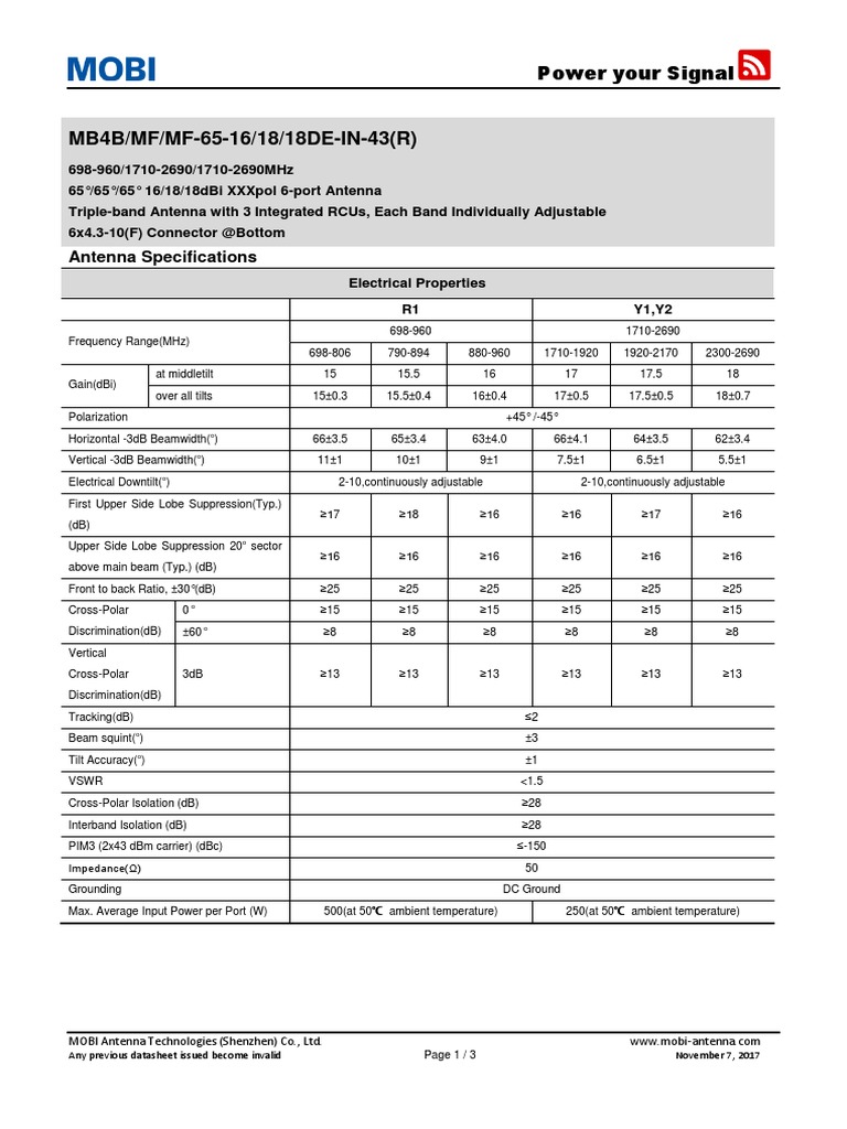 Антенна Mobi Mb4b Mf Mf 65-16-18 18de in 43 - r | PDF | Antenna (Radio ...