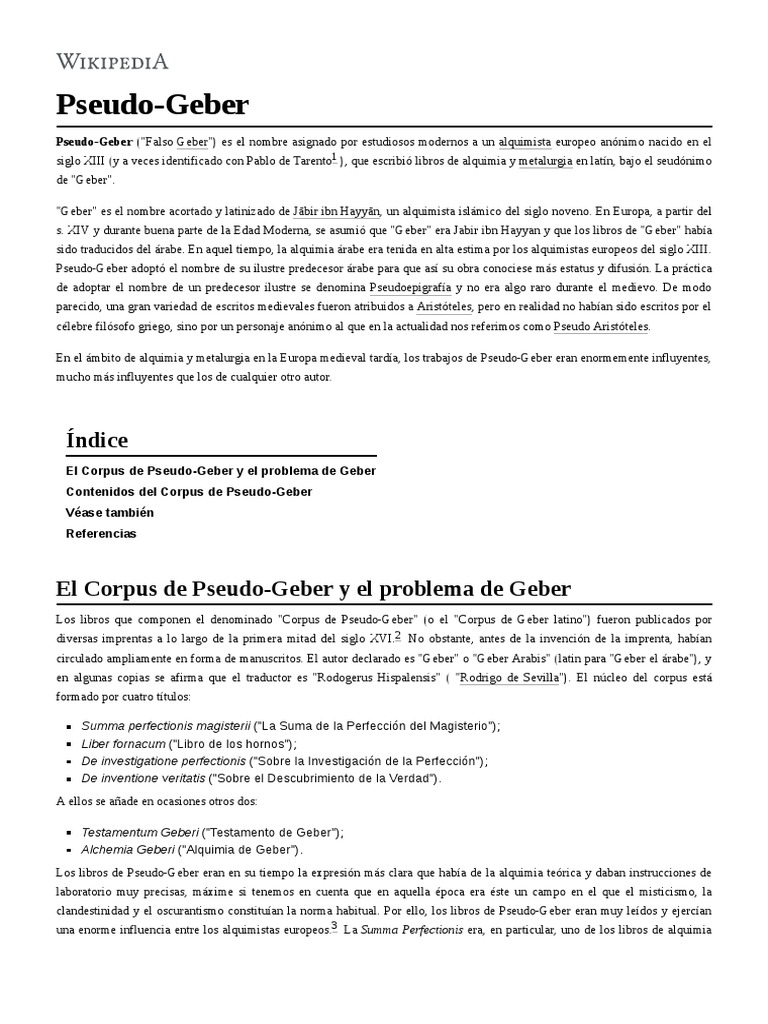 Pseudo Geber PDF Alquimia Science