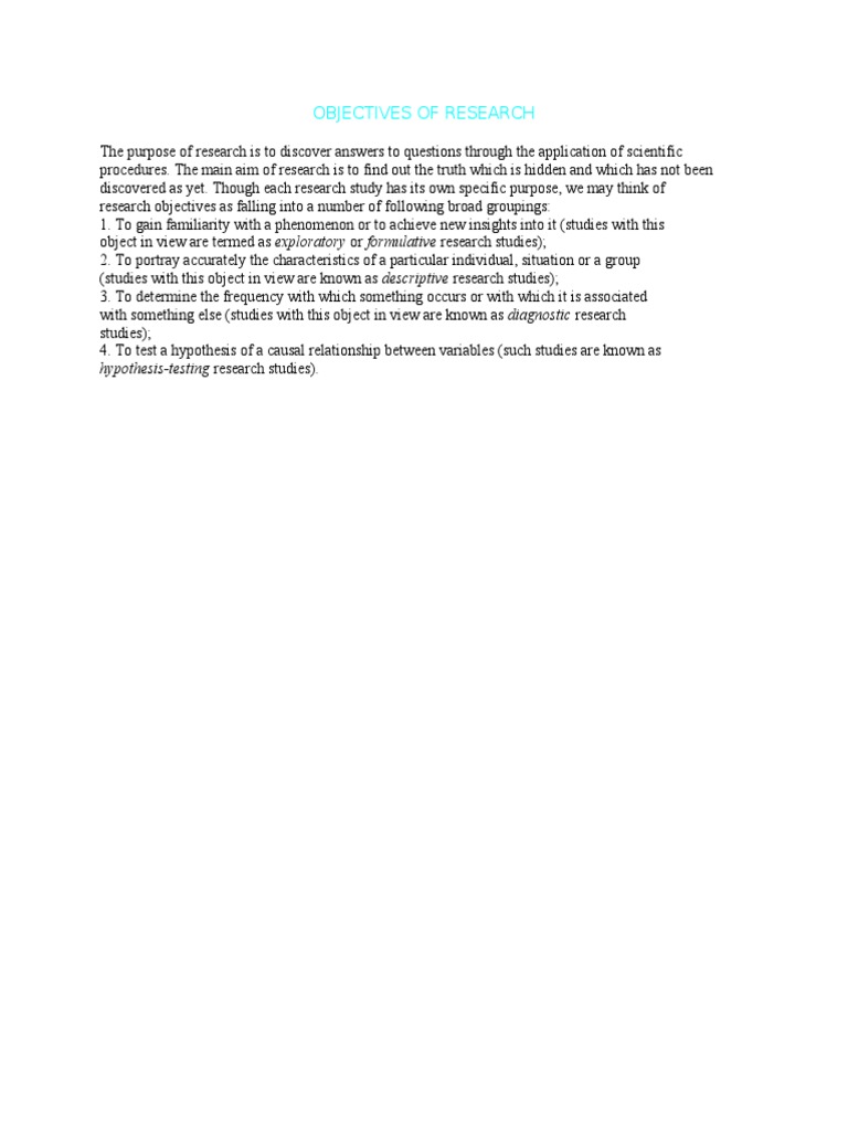 Research Objectives and Methodology | PDF