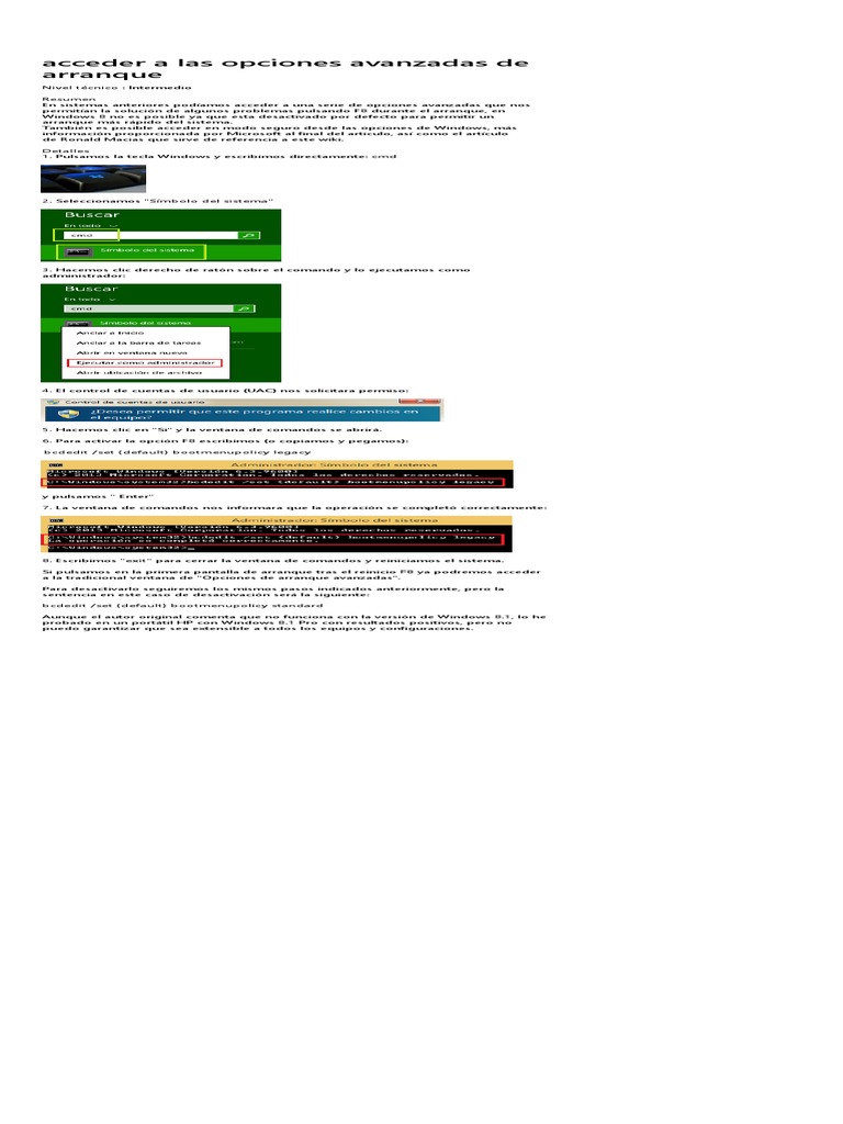 Como Activar La Tecla F8 en Windows 8 y 8.1 | PDF | Negocios | Computadoras