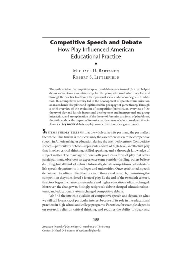 Debate Educational Significance | PDF | Rhetoric | Public Speaking