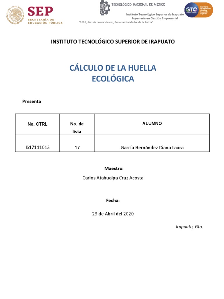 Cálculo de la Huella Ecológica | PDF | Tierra | Agua