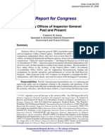 Congressional Research Service Report For Congress Office of Inspector General (Independent Agency)