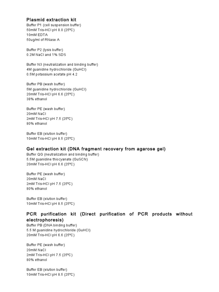 Purification Buffer Recipe Pdf Agarose Gel Electrophoresis Gel Electrophoresis