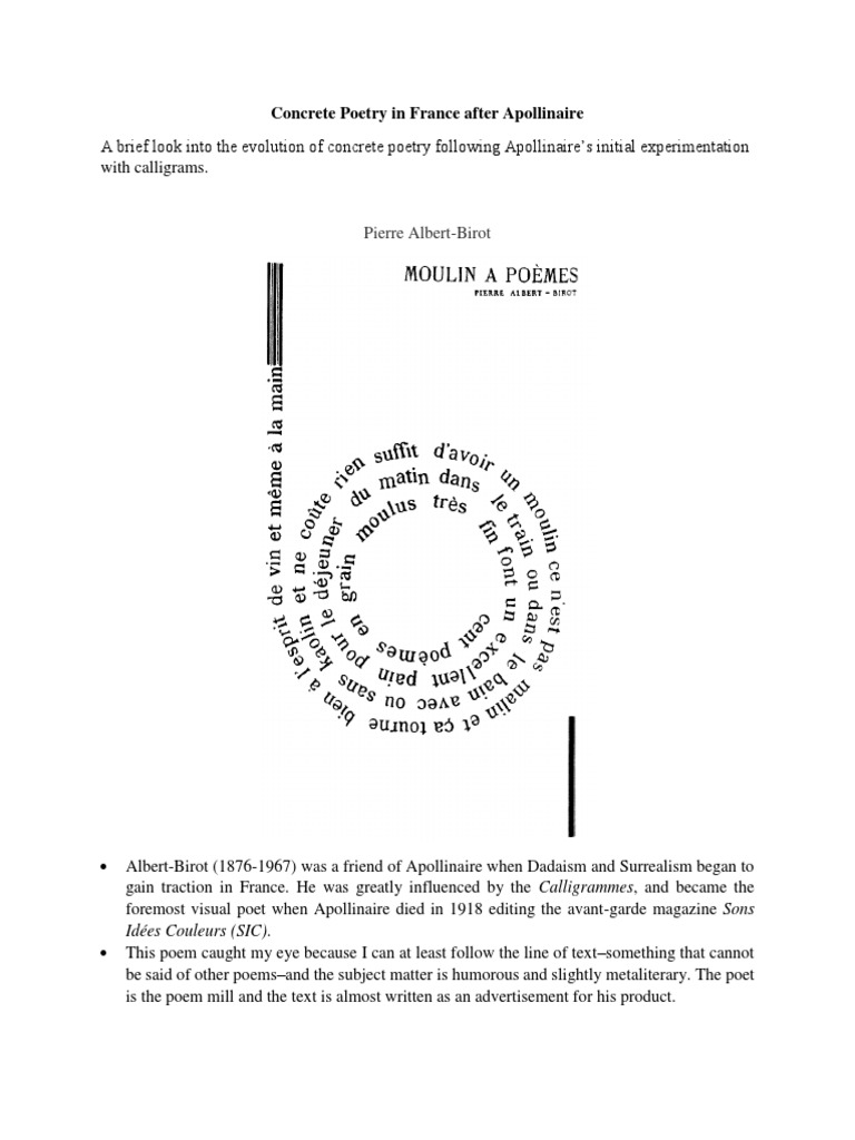 Concrete Poetry in France After Apollinaire PDF Poetry