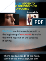 Prefixes Added To Words Forming Their Opposites