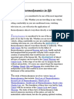 Thermodynamics in Life