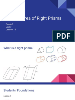 Surface Area of Right Prisms: Grade 7 Unit 7 Lesson 14