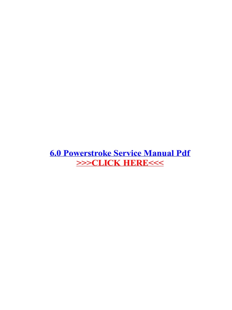 6 0 Powerstroke Service Manual PDF PDF