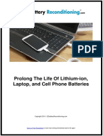 Prolong The Life of Lithium-Ion, Laptop, and Cell Phone Batteries