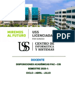 DISPOSICIONES ACADÉMICAS PAC - 2020-1 - Docente PDF