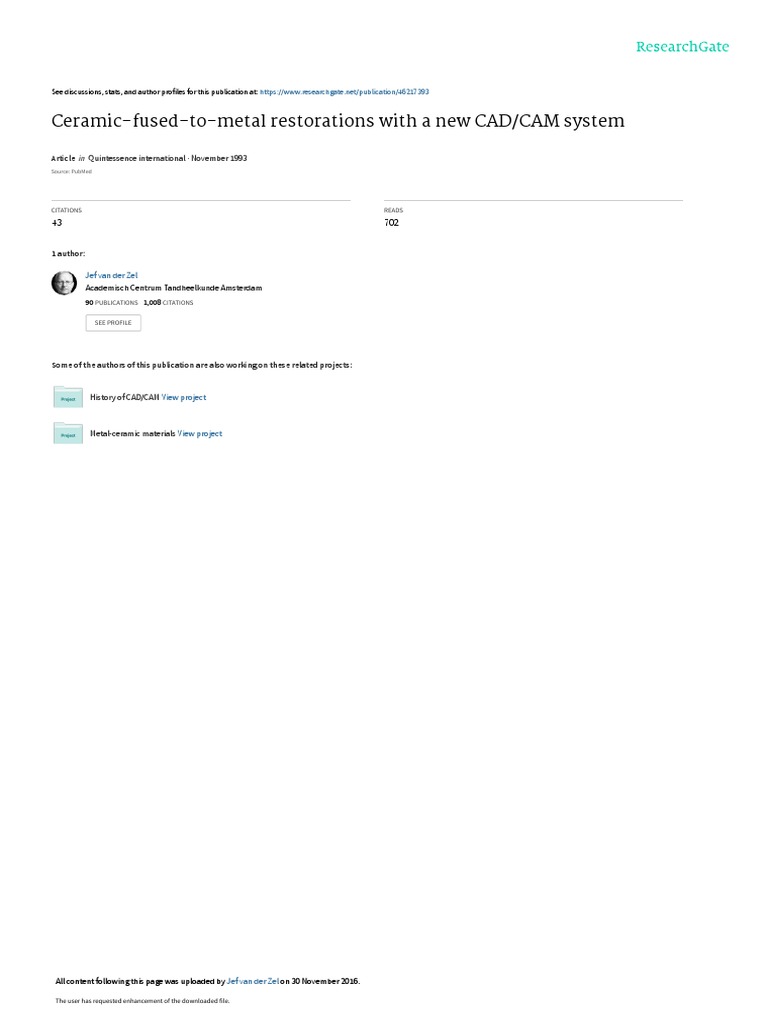 1993 Cicero Dental Cad-Cam | PDF