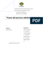 Fases del proceso administrativo en la UNPGMA