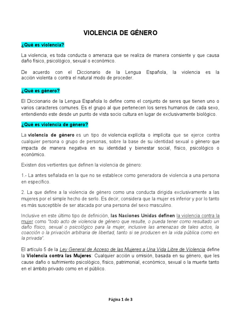 Violencia de Genero | PDF | La violencia contra las mujeres | Violencia