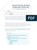 Todo Sobre Los Procesos de Venta Fundamentales para Vender Más