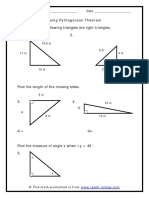 Determine If The Following Triangles Are Right Triangles. 1. 2
