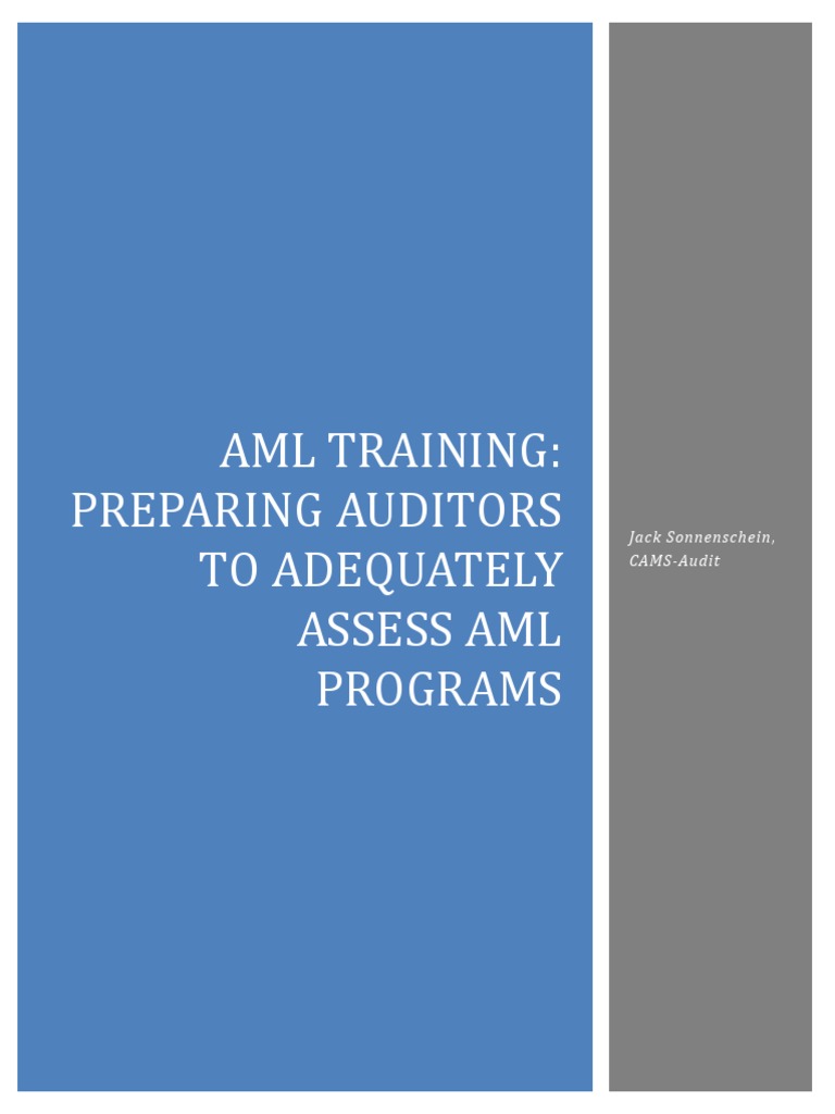 AML Training Preparing Auditors To Adequately Assess AML Programs Jack