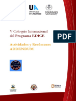 5toColoquio Internacional del Programa EDICE ADDENDUM