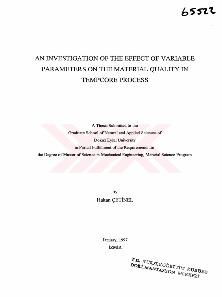 An Investigation of The Effect of Variable Parameters On The Material ...