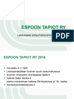 Espoon Tapiot Ry Perusesittely 2019