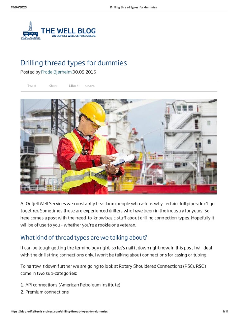 Drilling Thread Types For Dummies PDF PDF Pipe (Fluid Conveyance